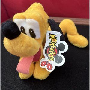Vtg NWT Disneyland Walt Disney World Pluto Dog Mouseketoys Bean Bag Plush 9”